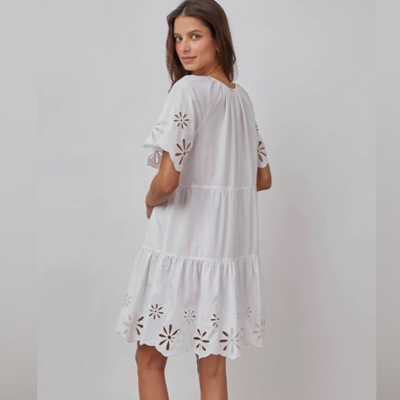 Rails Arielle White Eyelet Dress Small - Picture 4 of 13